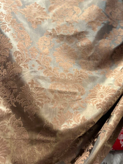 1 Yard Damask Flocking Taffeta Fabric 58 Inches Wide Elegant Velvet Design for Weddings & Décor