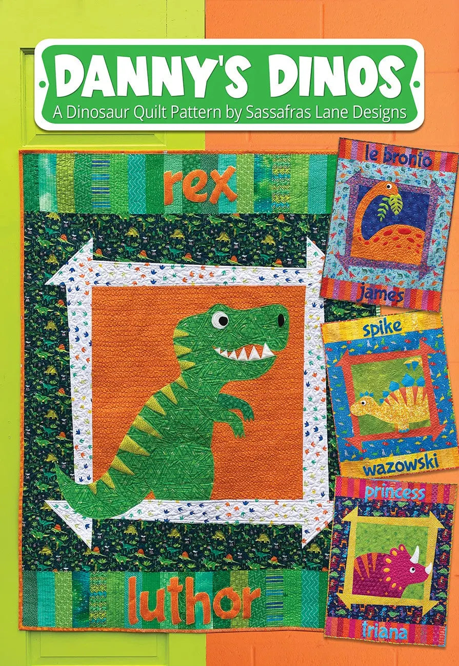Applique Quilt Pattern Danny's Dinos 40in x 54in