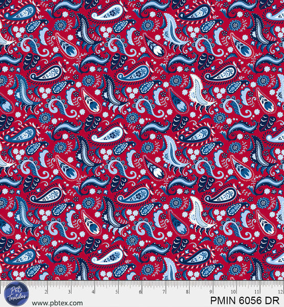 Cotton Patriotic Minis Fabric Dark Red 44/45"
