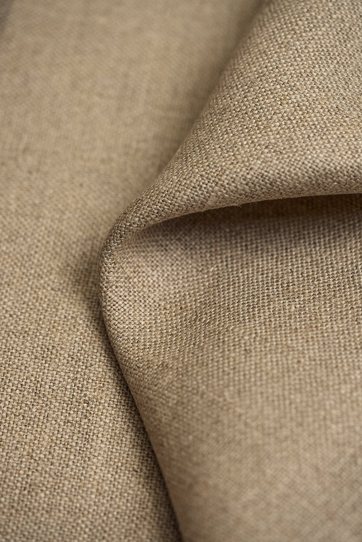 Pure Linen Dark Natural Upholstery Fabric