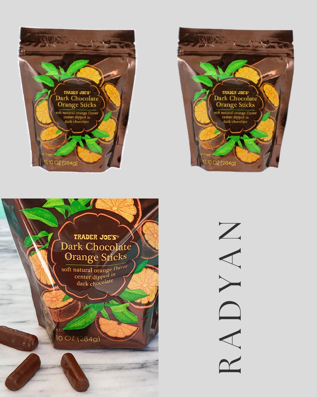 Trader Joes Dark Chocolate Orange Sticks/10 Oz