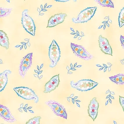Cotton Print Daydreams Small Leaves Fabric 44/45"