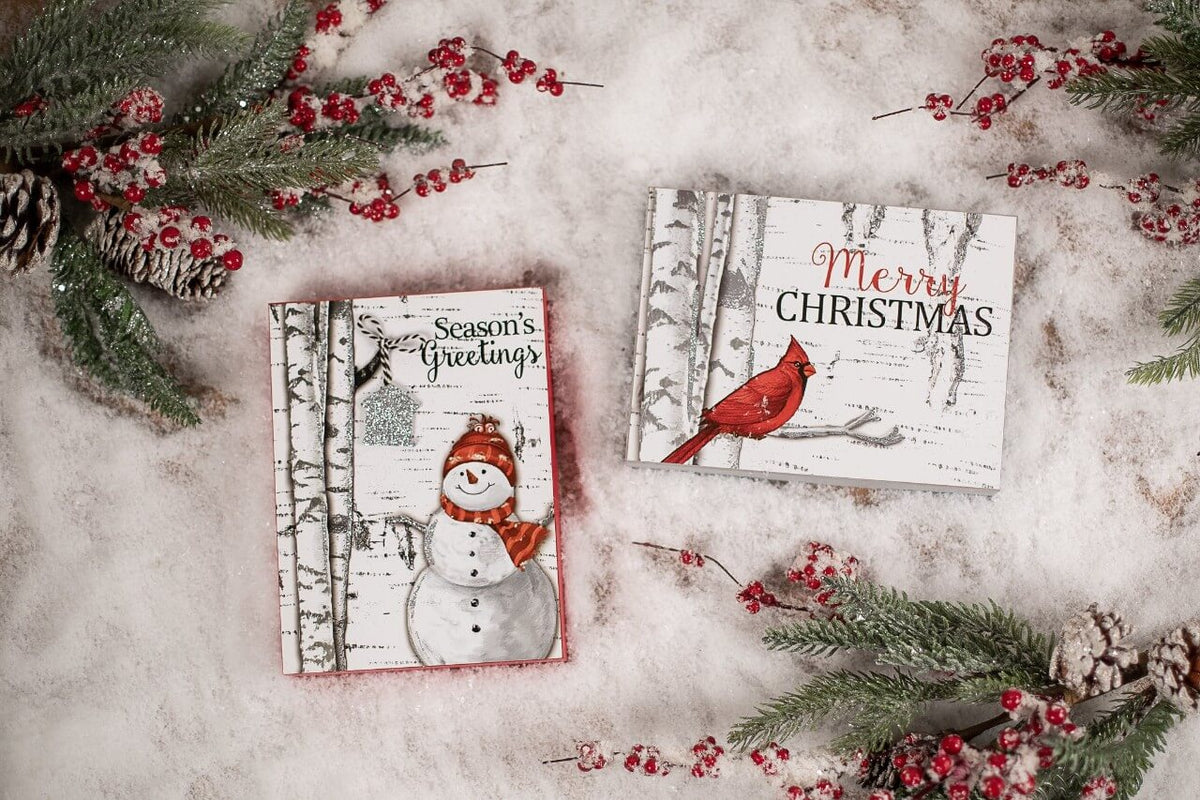 Snowman/Cardinal Christmas Block