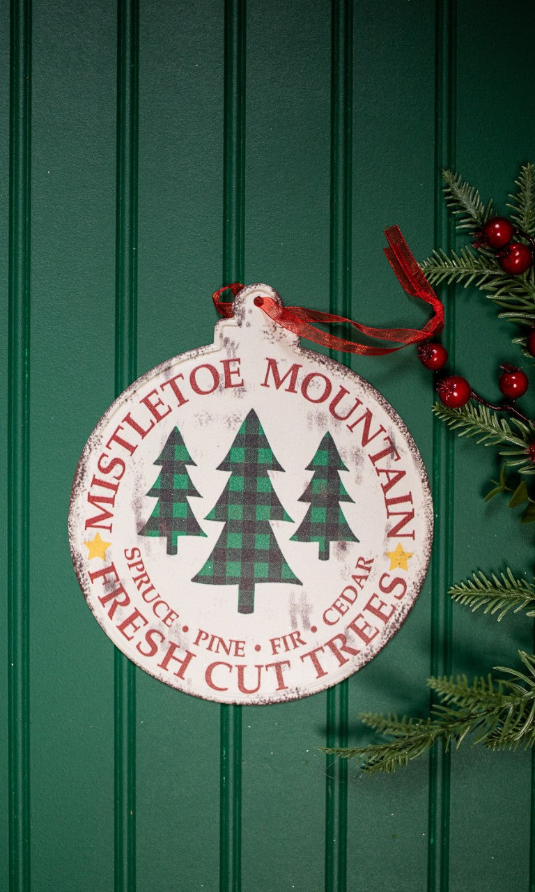 Buffalo Check Metal Holiday Design Christmas Ornaments