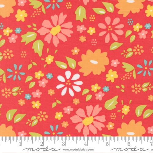 Cotton Wideback Fabric Geranium Red Delightfully Yours 108"