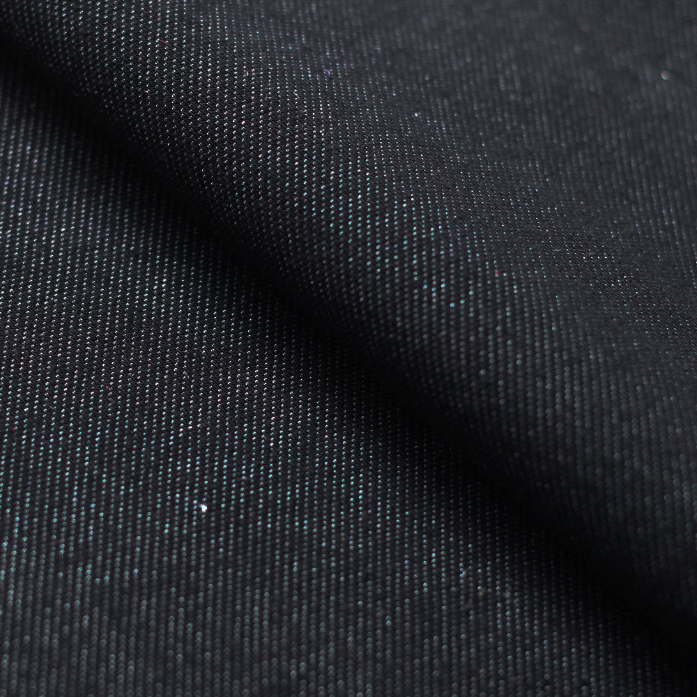 Hot Denim Cotton Poly Spandex Fabric - Denim Blue And Black, Solid, 58/60" Width (1 Yard)