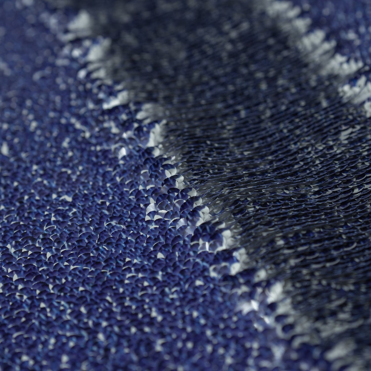 Denim Printed Flip Sequin On Spandex Fabric - Blue Denim Print, 58/60" Width (1 Yard)