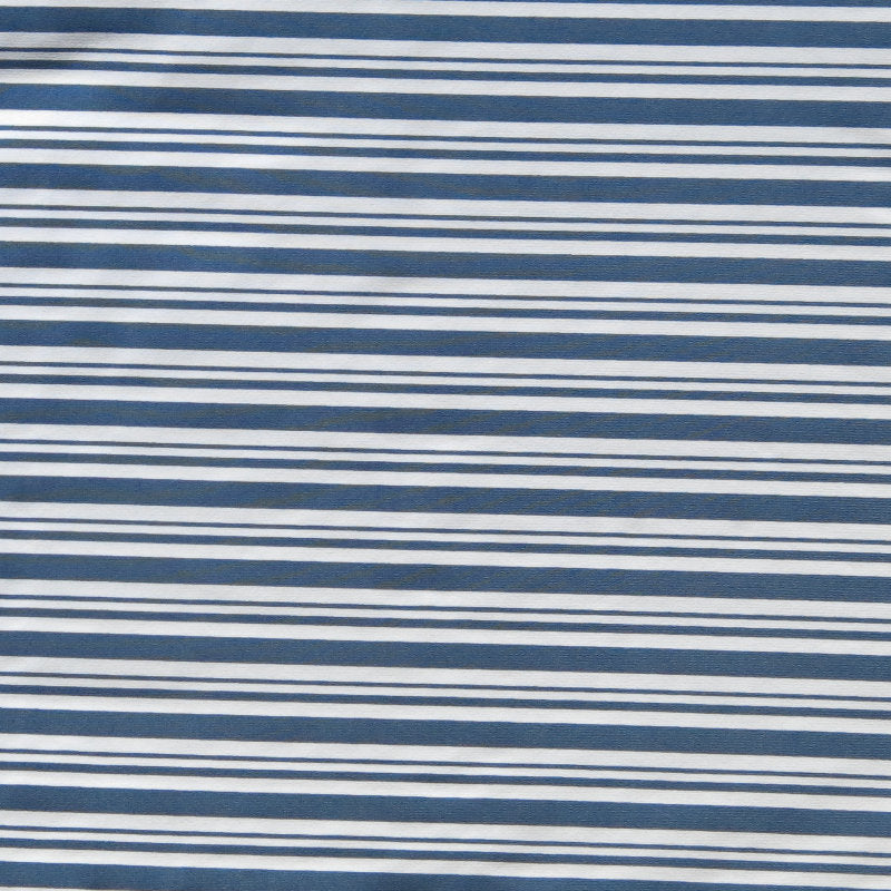 Swim Knit Light Denim and White Stripe 4-Way Stretch