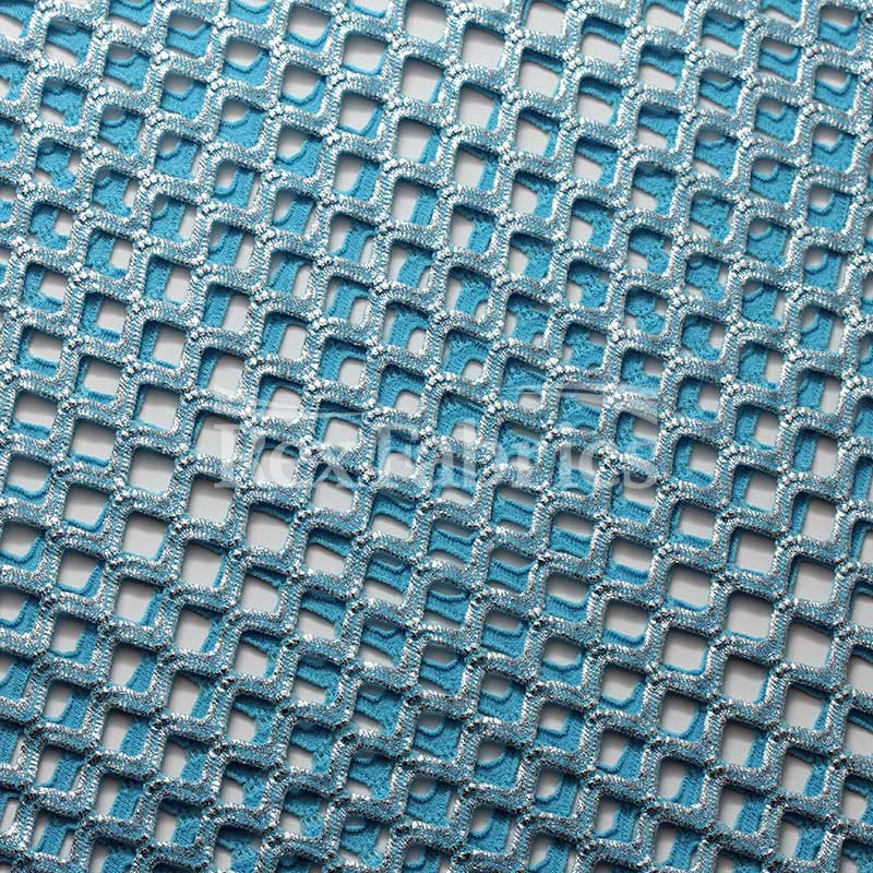 Diamond Mesh With Foil Poly Spandex Fabric - 12 Colorways, 4-Way Stretch Diamond Mesh, 58/60" Width (1 Yard)