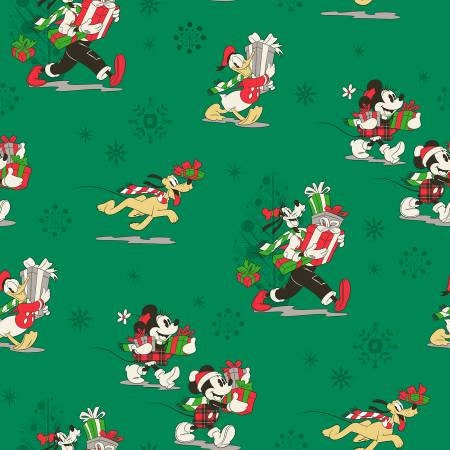 Quilting Cotton Disney Christmas Mickey and Friends Presents