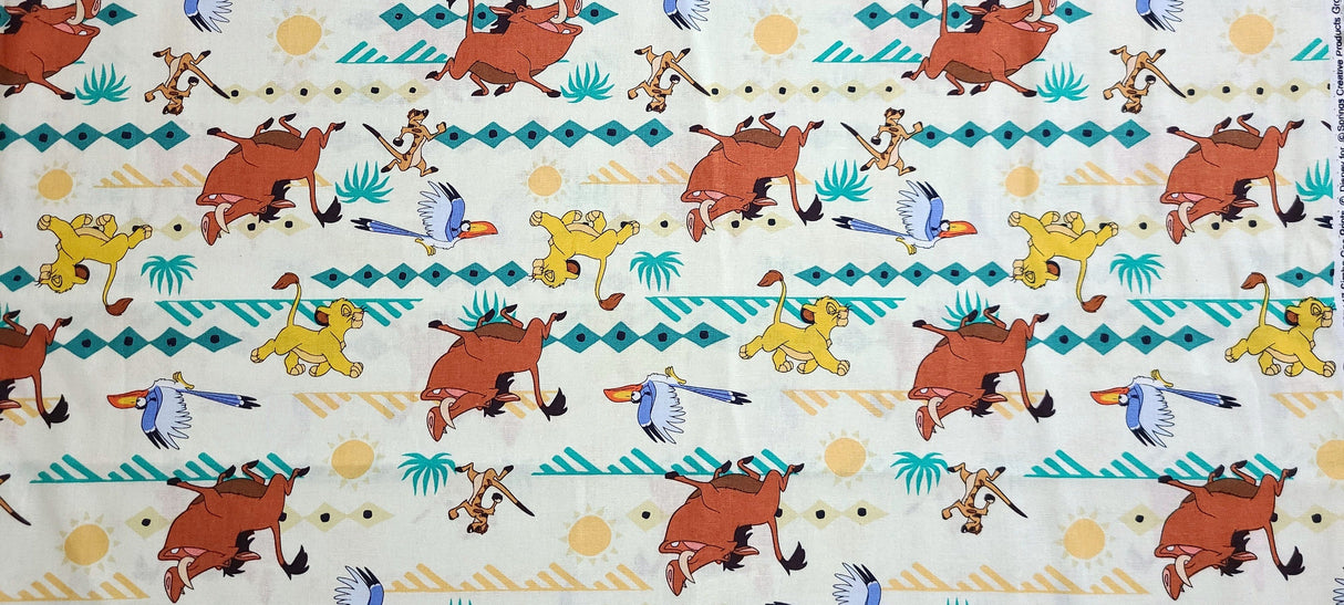 Quilting Cotton Disney Lion King Simba Geo Print