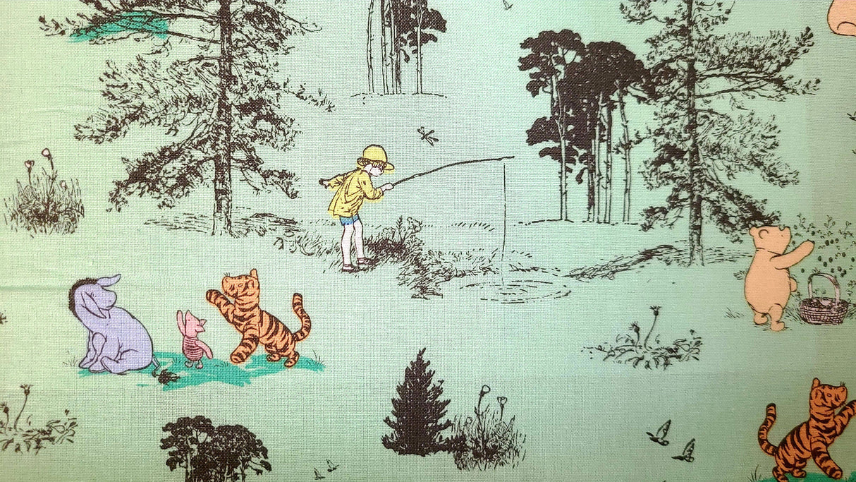 Quilting Cotton Disney Winnie the Pooh Scenic Forest