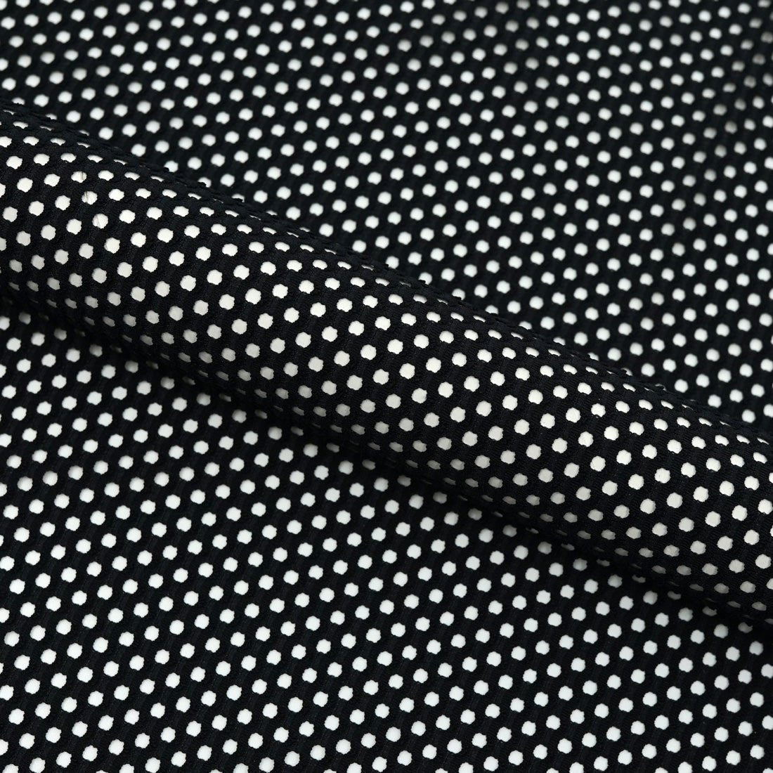 DotFlex Jacquard Stretch Mesh Polyester Spandex Fabric - Black, Jacquard Stretch Mesh, 58" Width (1 Yard)