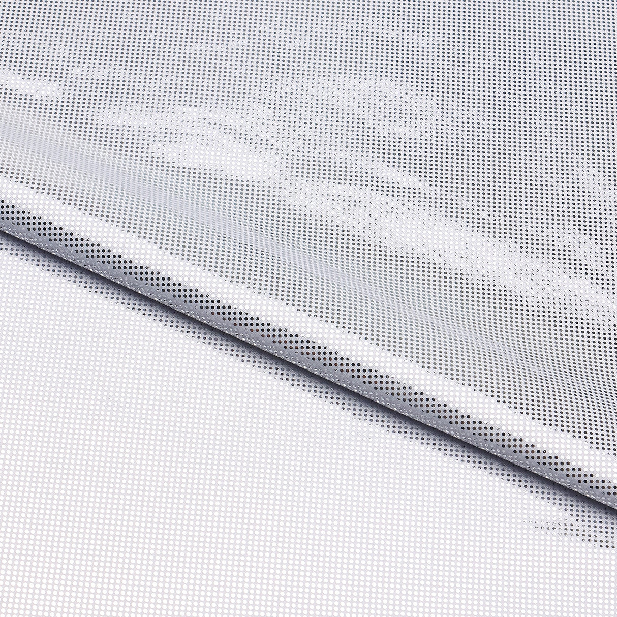 Foiled Spandex Dot Axis White/Silver