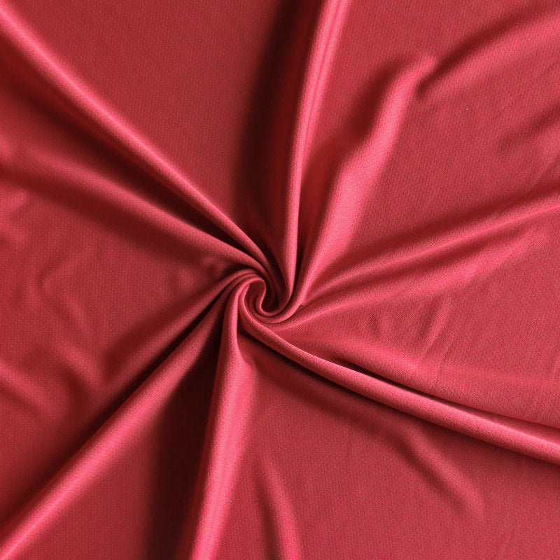 Dry Pro Micropoly Lycra Pique Knit Fabric - Brick Red