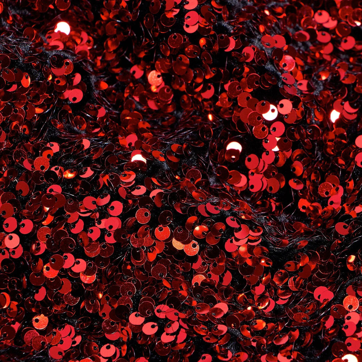 Duchess Stretch Velvet Sequin Polyester Spandex Fabric - Embroidered 3-D Sequins, 46/47" Width (1 Yard)