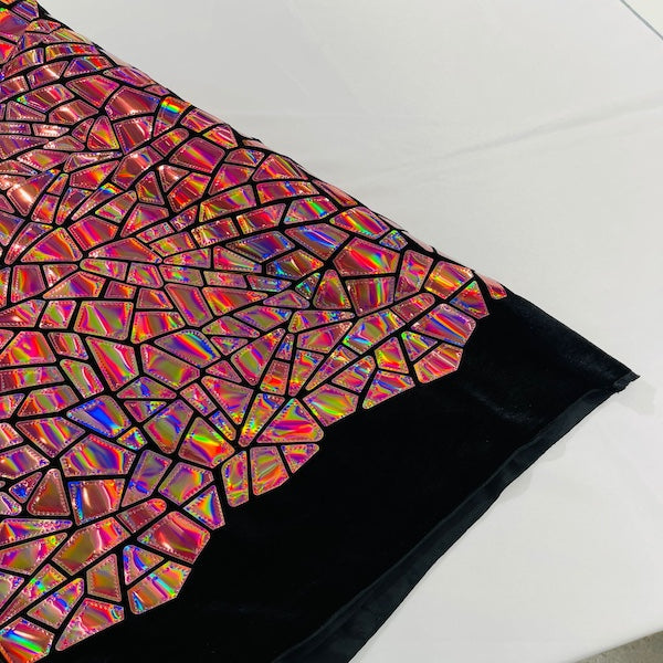 Stretch Velvet Metallic Foil Fabric