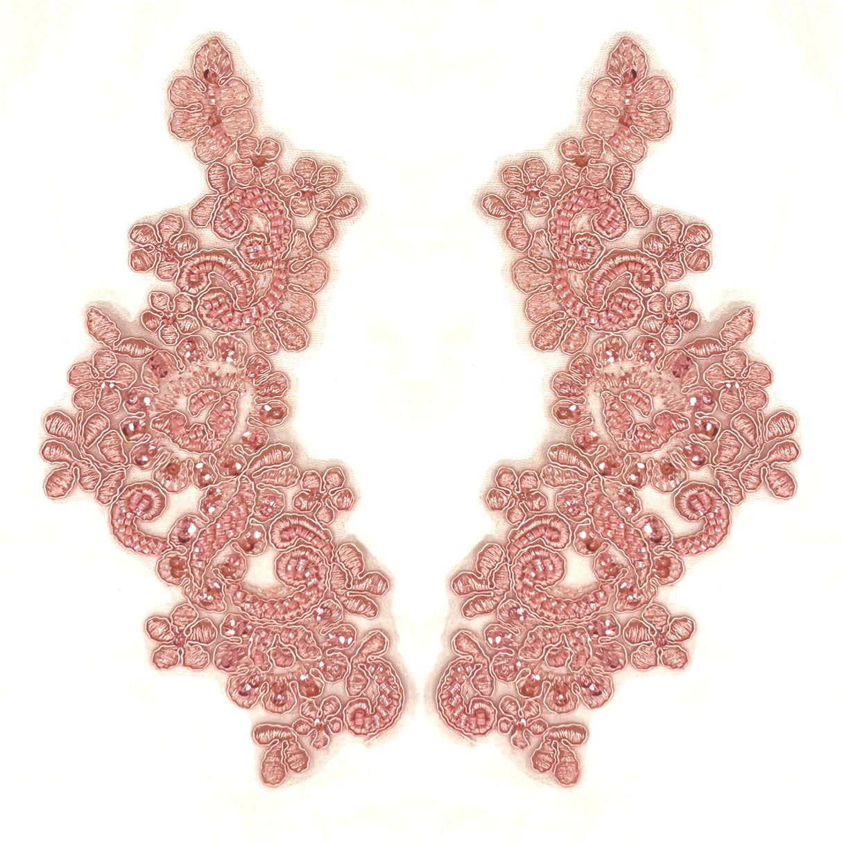 Beaded Floral Lace Applique