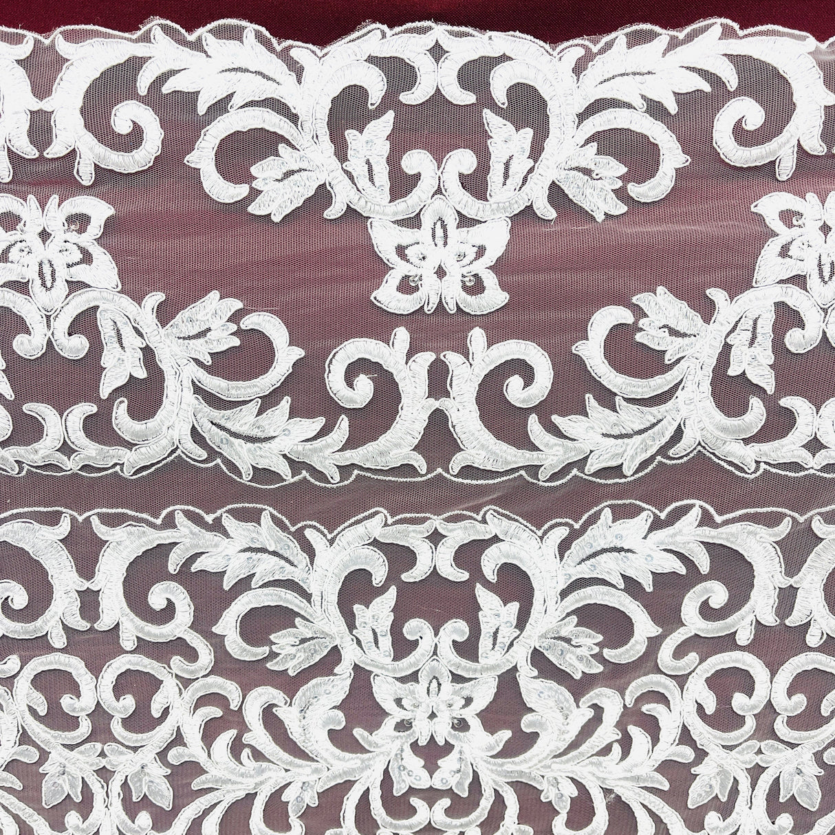 Beaded Corded Lace Fabric 51" Wide