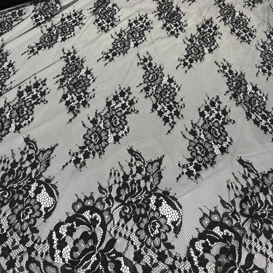 3 Yards Chantilly Embroidered Lace Fabric with Eyelash Scallop