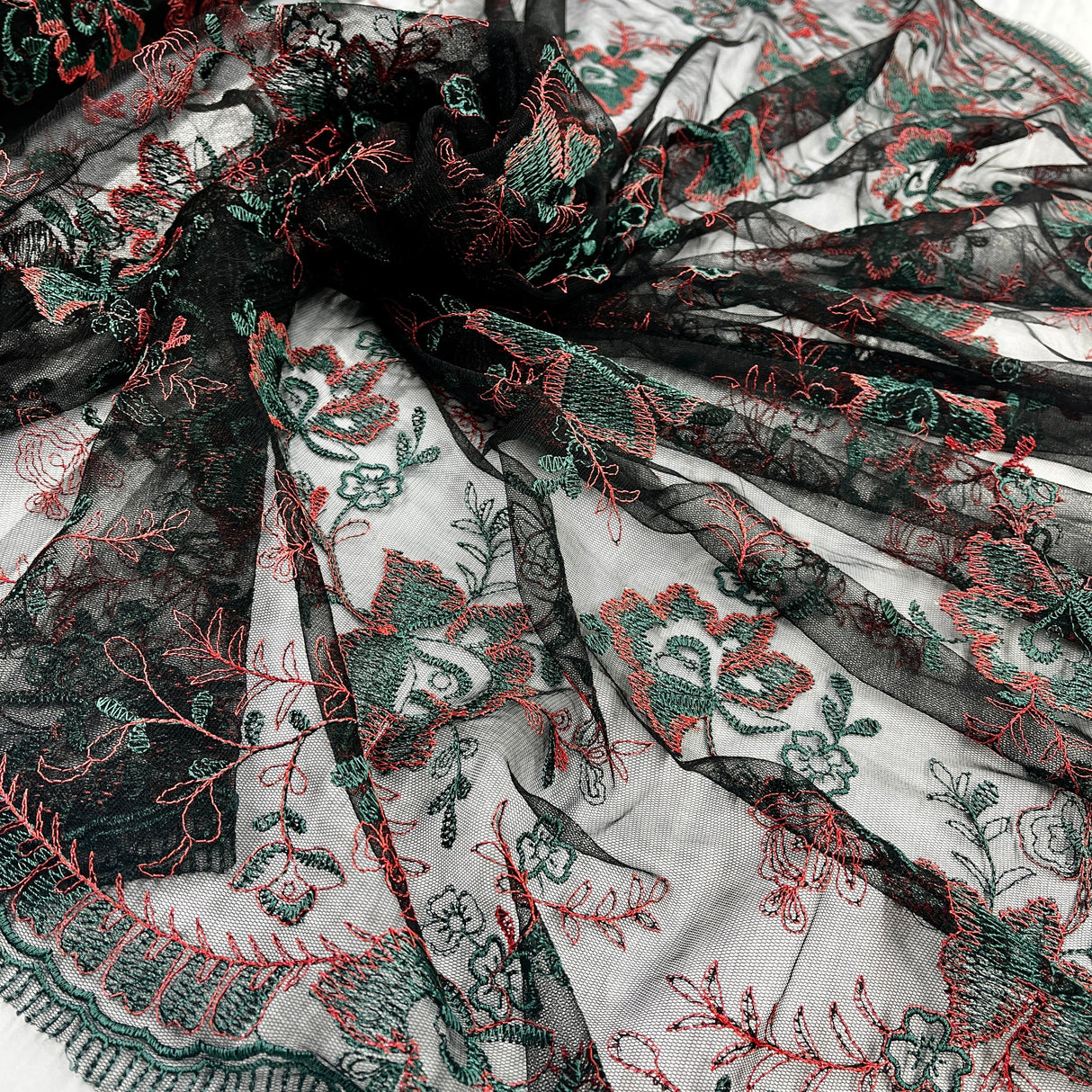 Embroidered Lace Mesh Floral
