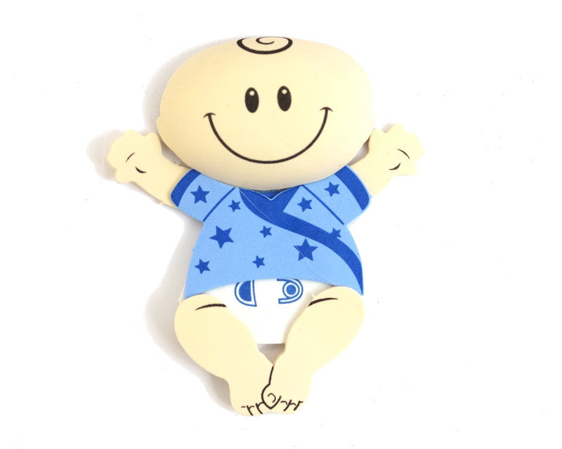 6" Blue 3D Baby Boy Foamy - Pack of 6 Foam Decoration