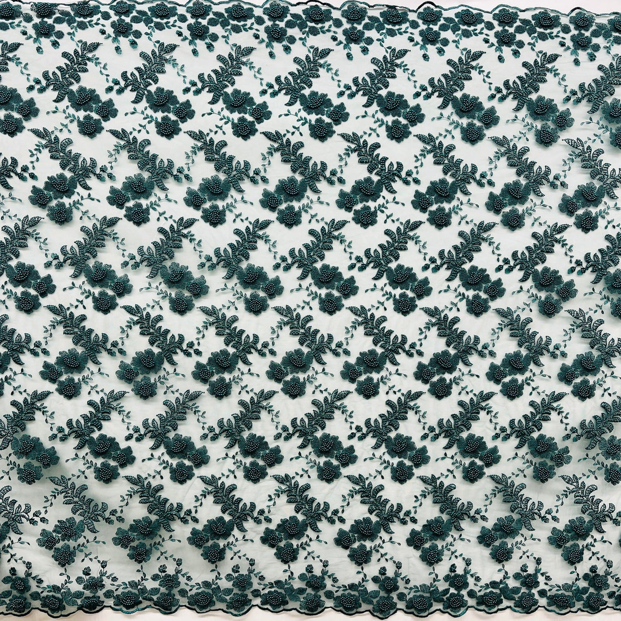 Beaded Lace Mesh Jade