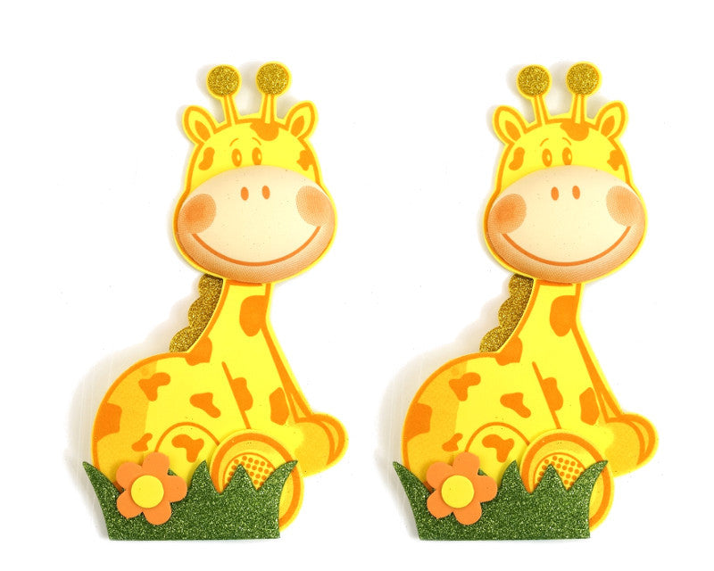 3" 3D Giraffe Foamy - Pack of 12 Foam Animal Decoration