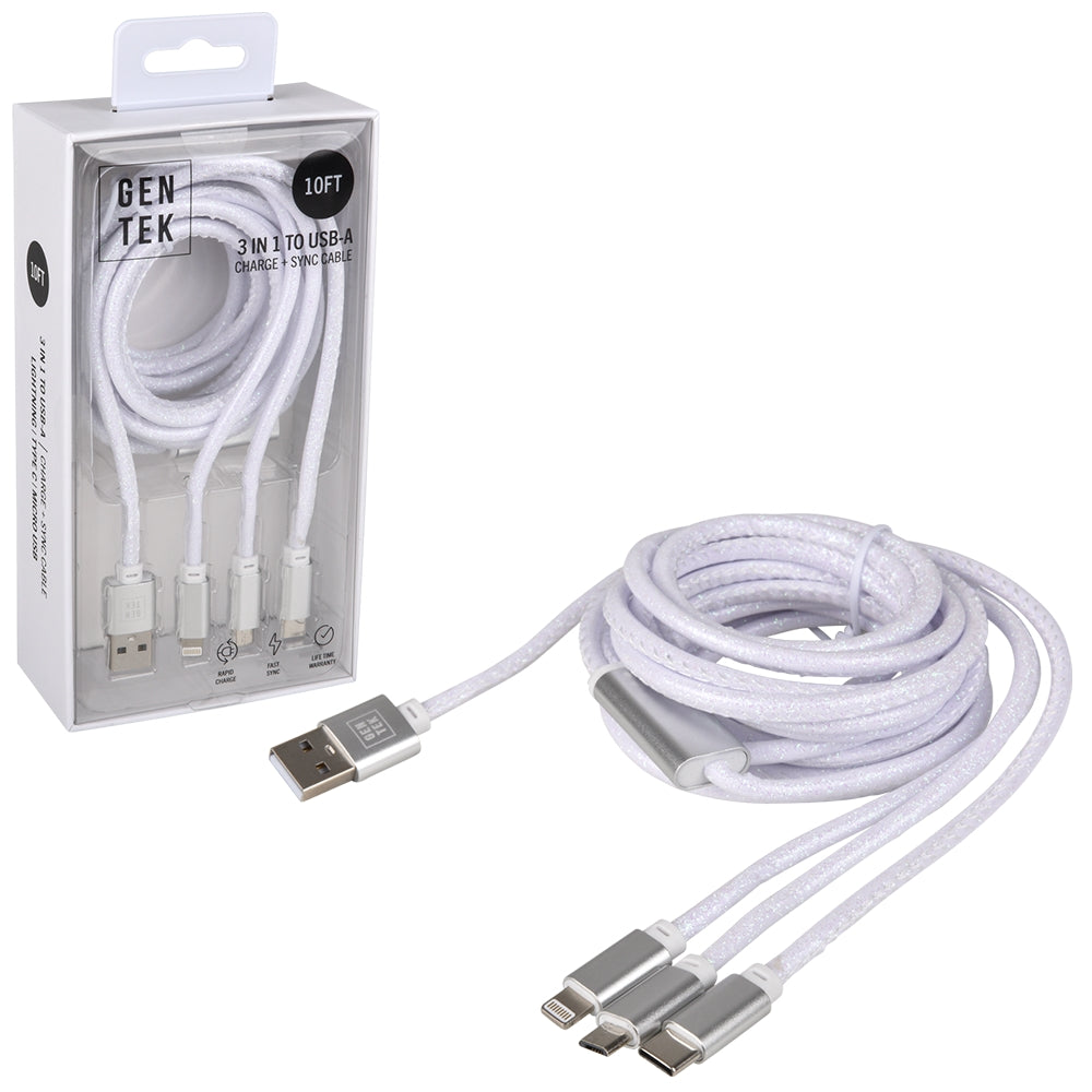 Lightning USB-C Cable 3-in-1 (White)