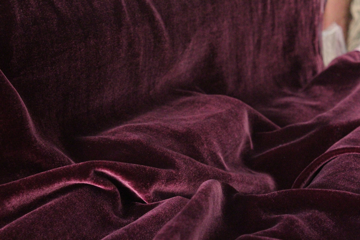 Premium Silk Rayon Velvet Fabric - Azalea, 45" Width (1 Yard)