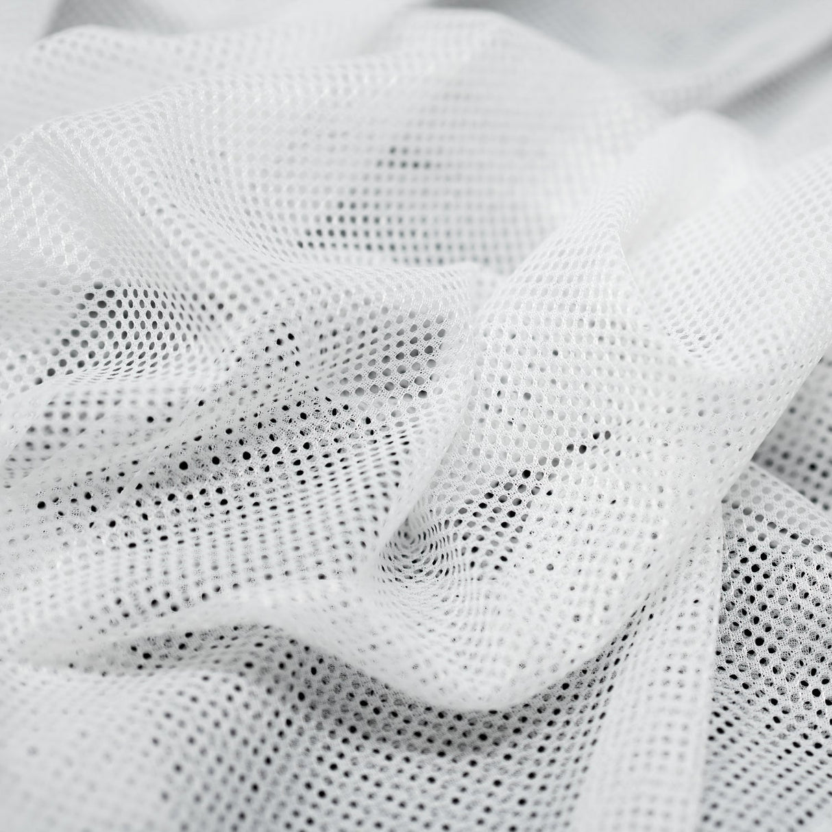 Polyester Mesh Tricot Fabric - Black, White - PFP, 56" Width, 60 GSM (1 Yard)