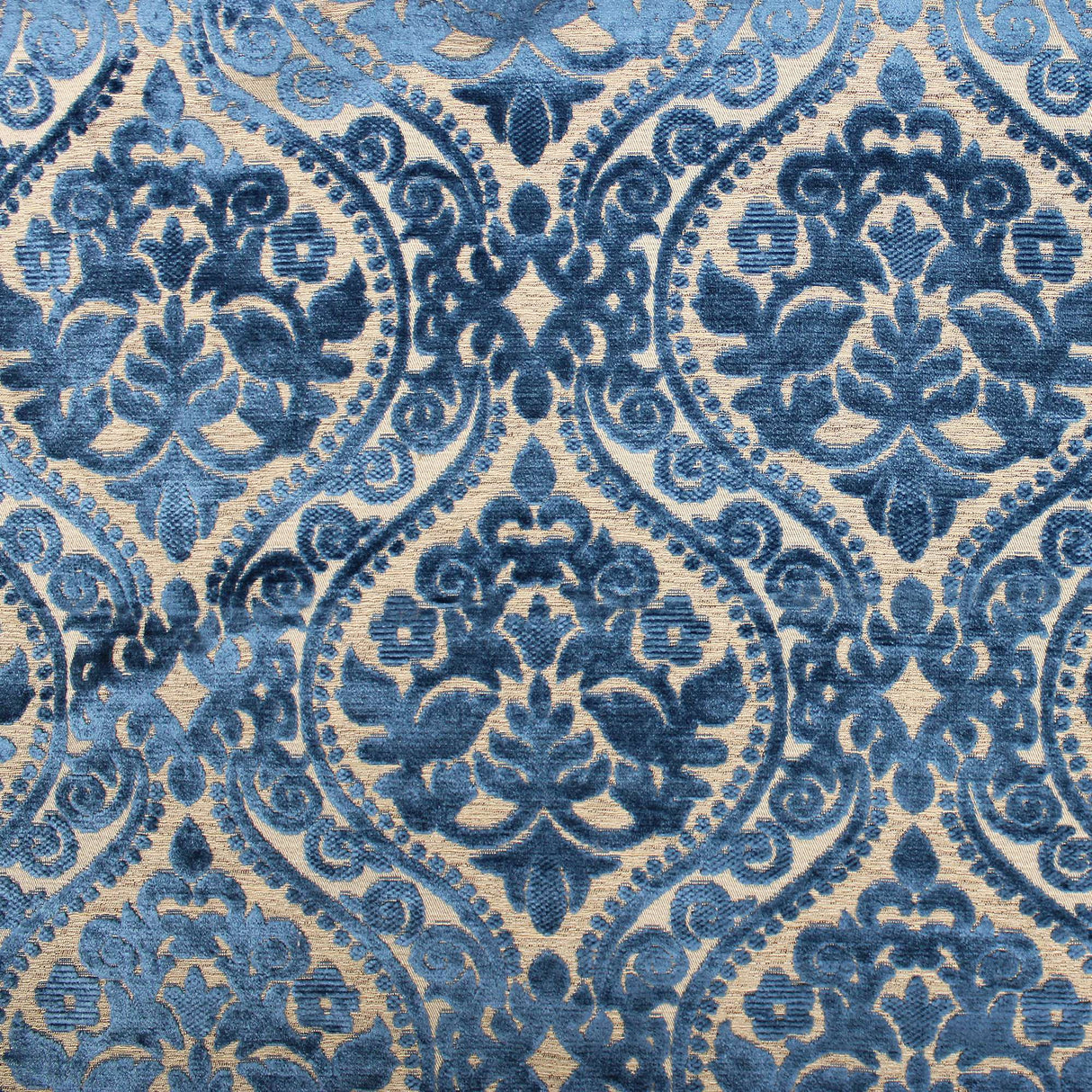 Elisha Jacquard Damask Chenille Fabric - Linen Look, 56" Width (1 Yard)