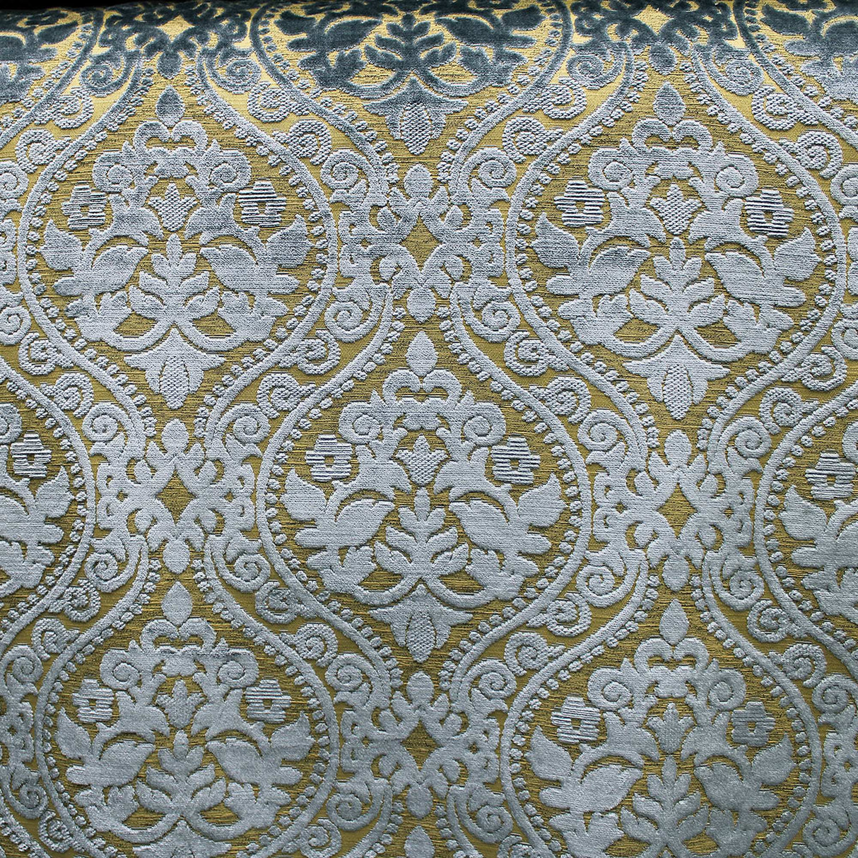 Elisha Jacquard Damask Chenille Fabric - Linen Look, 56" Width (1 Yard)