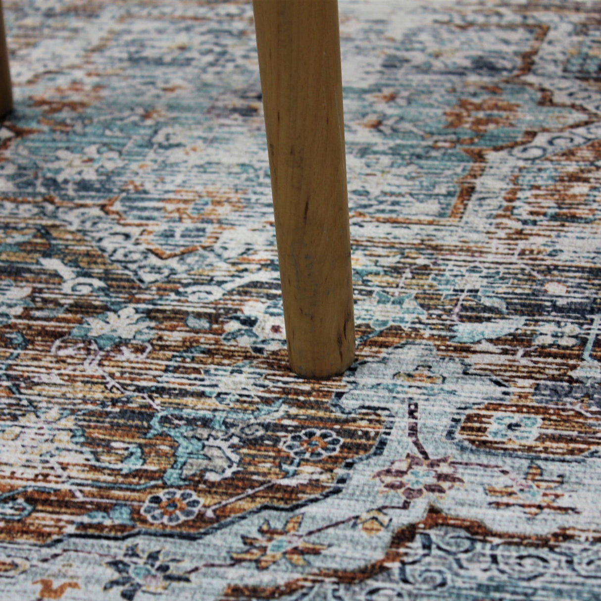 Beige Vintage Faded Design Printed Style Area Rug Carpet - Rose, Printed Pattern, 5' X 7' (1 Piece)
