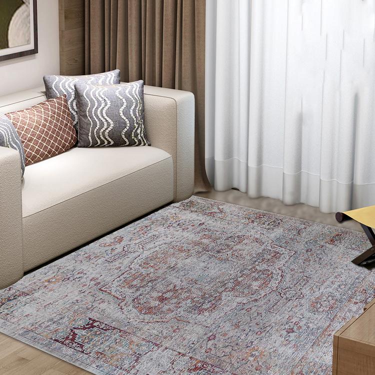 Beige Vintage Faded Design Printed Style Area Rug Carpet - Rose, Printed Pattern, 5' X 7' (1 Piece)