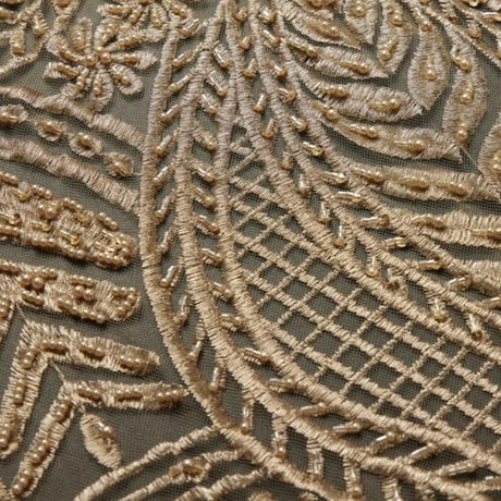 1 Yard Luxurious Beaded & Sequined Embroidered Lace Fabric 50/52" Wide