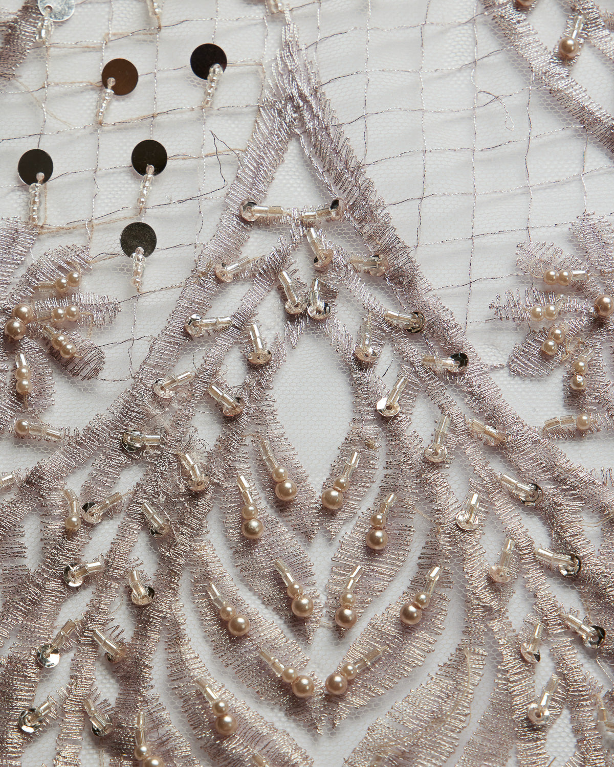 1 Yard Luxurious Beaded & Sequined Embroidered Lace Fabric 50/52" Wide