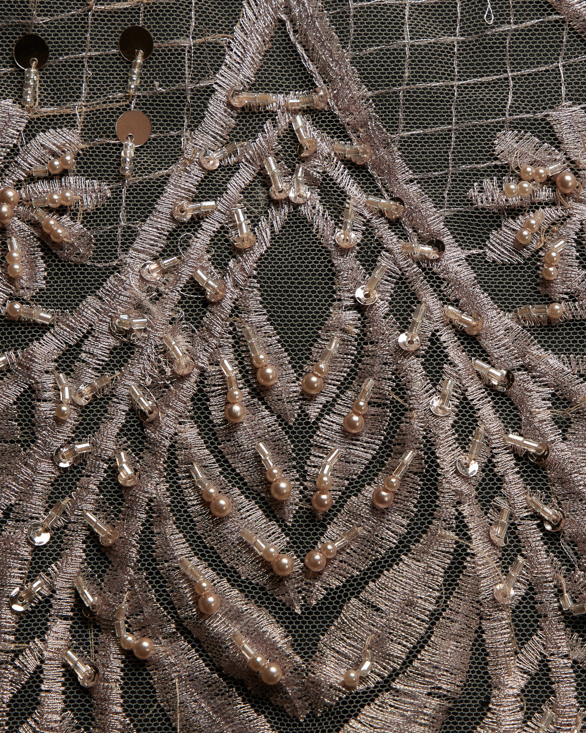 1 Yard Sophisticated Embroidered Beaded Sequined Lace Fabric 50/52" Wide Polyester for Wedding & Couture