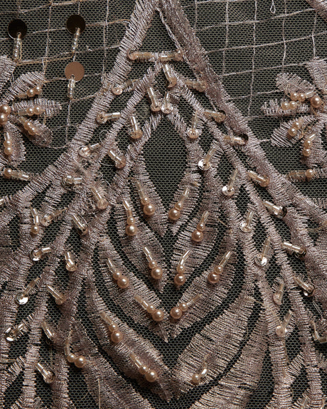 1 Yard Luxurious Beaded & Sequined Embroidered Lace Fabric 50/52" Wide