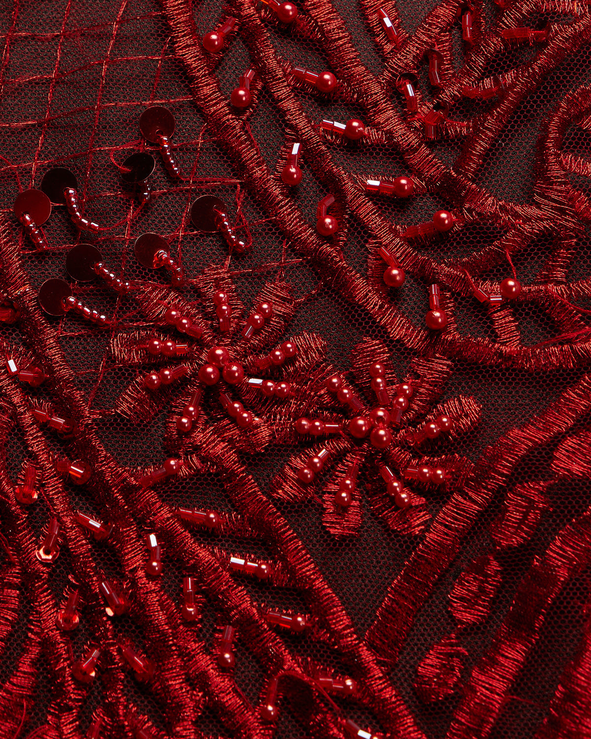 1 Yard Sophisticated Embroidered Beaded Sequined Lace Fabric 50/52" Wide Polyester for Wedding & Couture