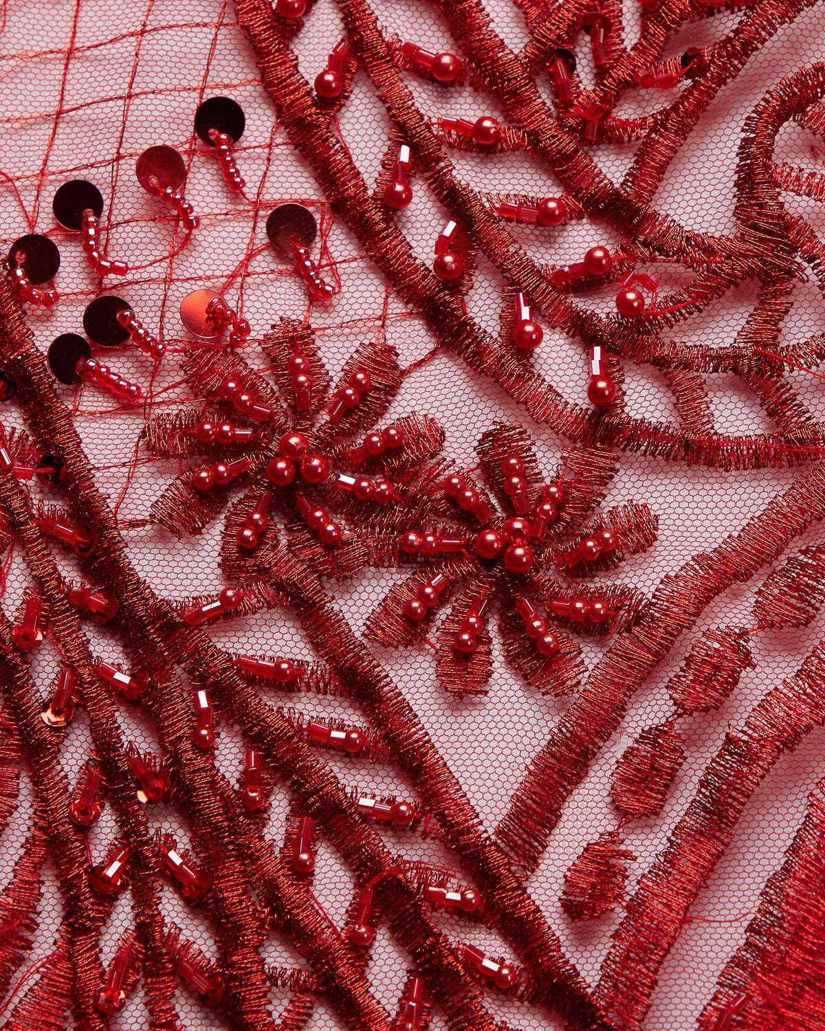 1 Yard Luxurious Beaded & Sequined Embroidered Lace Fabric 50/52" Wide