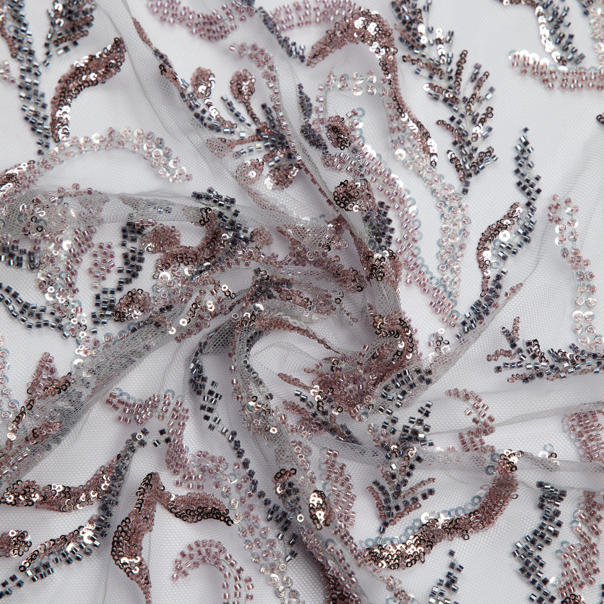 1 Yard Embroidered Lace Fabric Beaded, Sequined with Amazing Rich Design 50/52" Wide