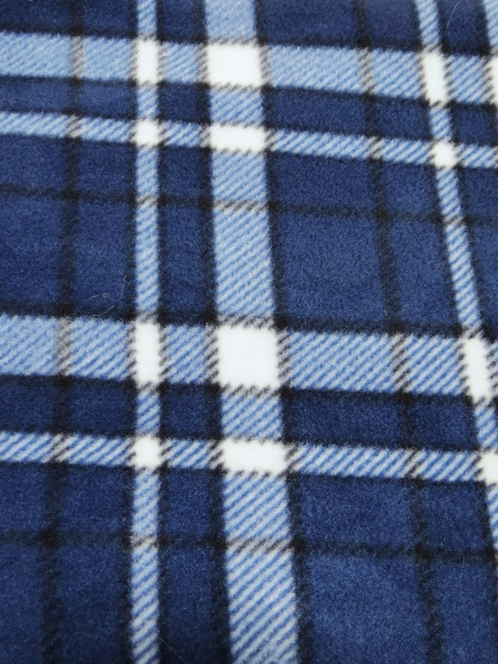 Aquamarine Tartan Plaid Fleece Printed Fabric