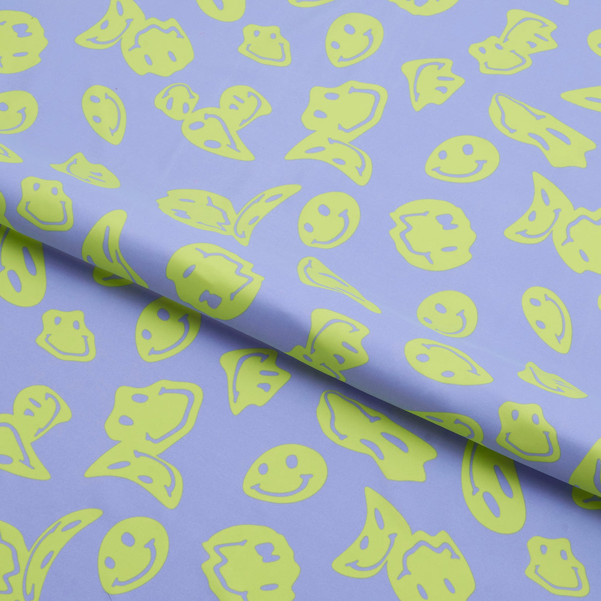 Printed Spandex Fabric Multicolor Smiley Face