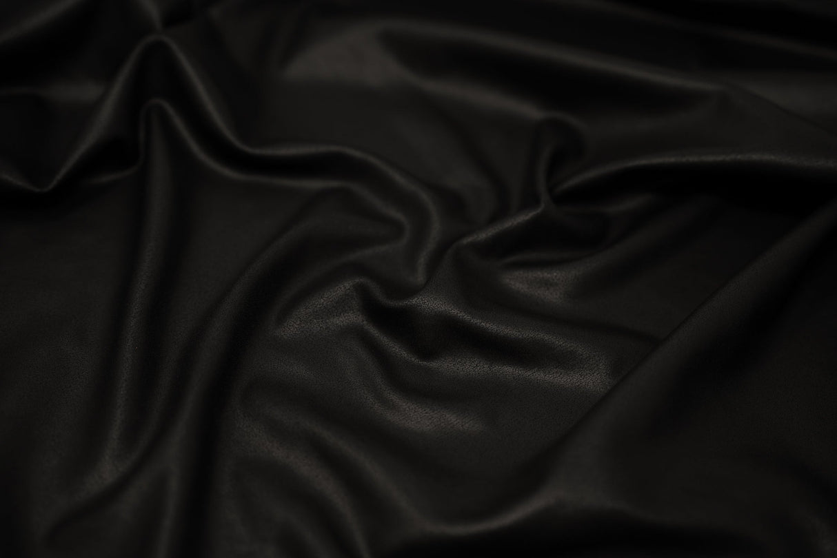 Recycled EcoTechFlex Distressed Foiled Spandex Fabric - Black/Matte Black, 58" Width (1 Yard)
