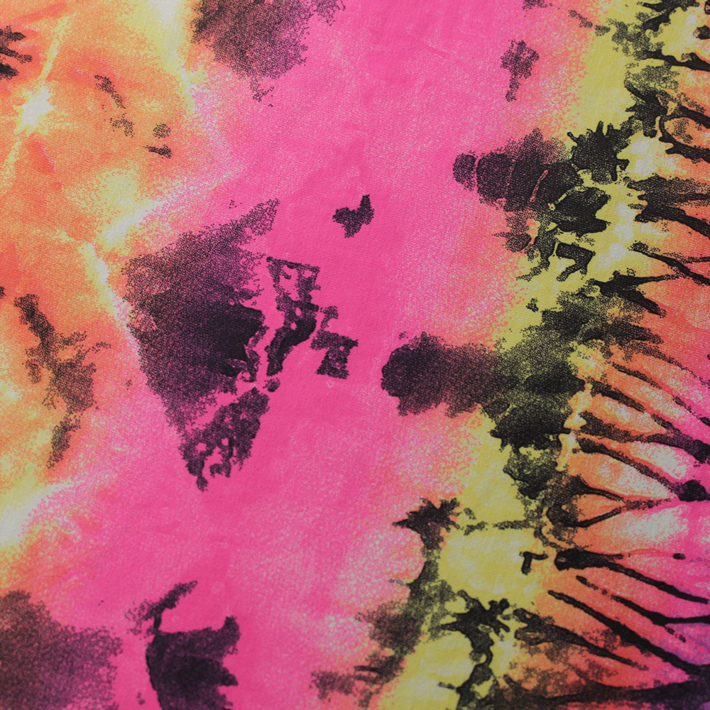 Electric Tie Dye Nylon Spandex Fabric - Pastel And Brite Tie-Dye Print, 58/60" Width, 320 GSM (1 Yard)