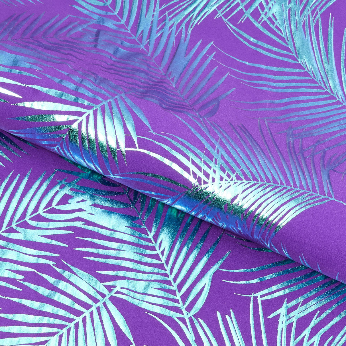 Foil Printed Spandex Palm Leaf