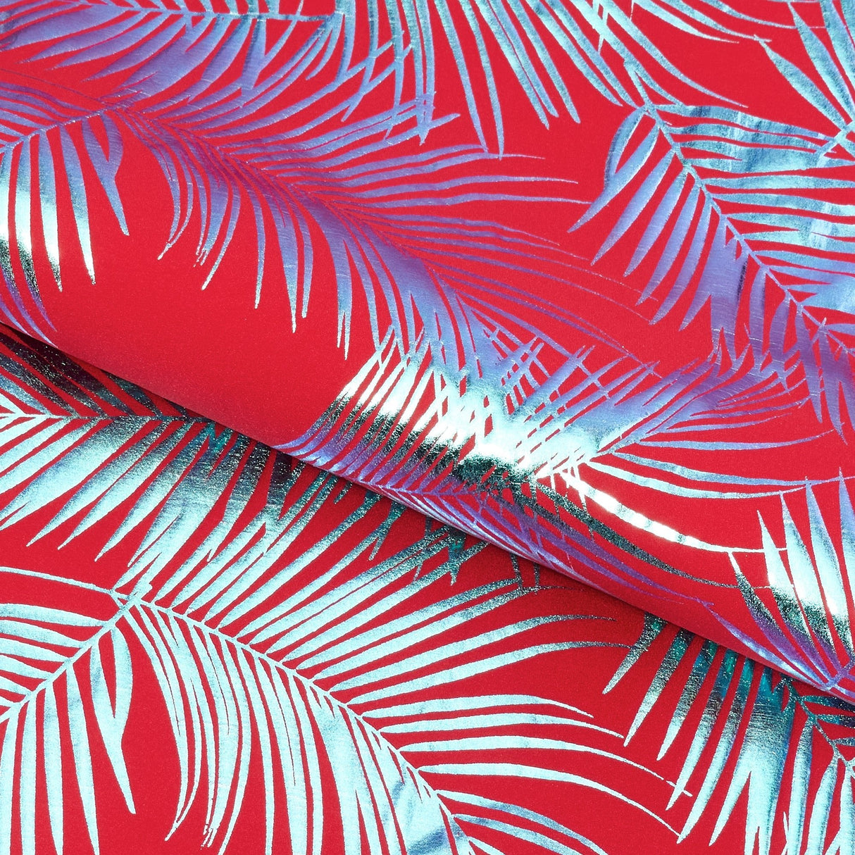 Foil Printed Spandex Palm Leaf