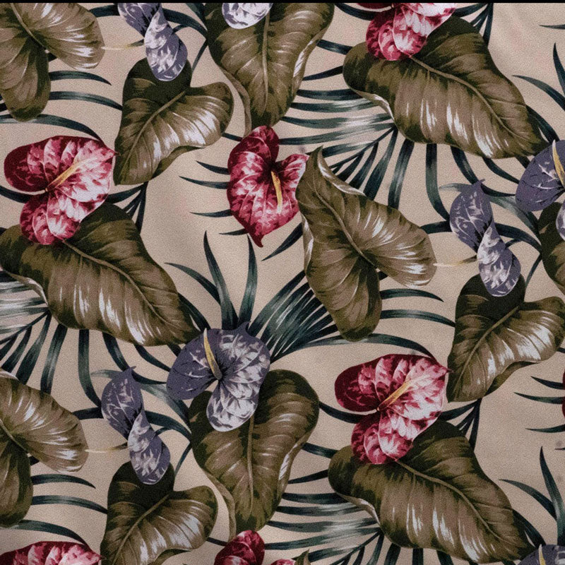 Elephant Ear & Palm Leaves Cotton Fabric - Elephant Ear And Palm Leaves, 56-58" Width (1 Yard)