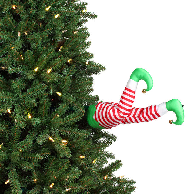 Animated Elf Kicking Legs Christmas Tree Decor 16Inch